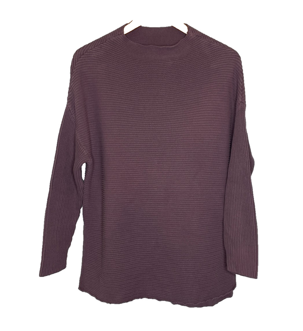 Women's Medium Pact Funnel Neck Purple 100% Organic Cotton Oversized Sweater